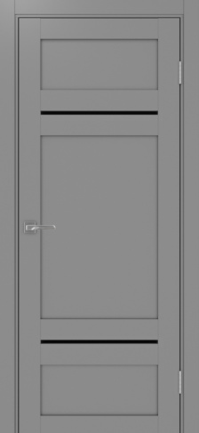 Полотно Турин  532.12121 серый Цвет Серый Размер 800х2000мм Покрытие Экошпон Стекло Черное