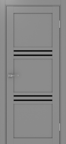 Полотно Турин 553 серый Цвет Серый Размер 800х2000мм Покрытие Экошпон Стекло Черное