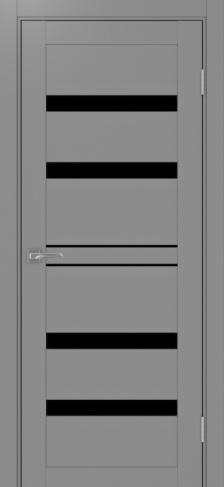 Полотно Турин 561 серый Цвет Серый Размер 700х2000мм Покрытие Экошпон Стекло Черное